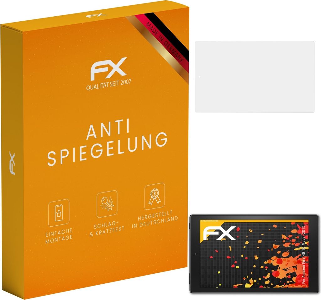atFoliX FX-Antireflex 2x Schutzfolie kompatibel mit Amazon Fire HD 10 (Model 2015) Displayfolie