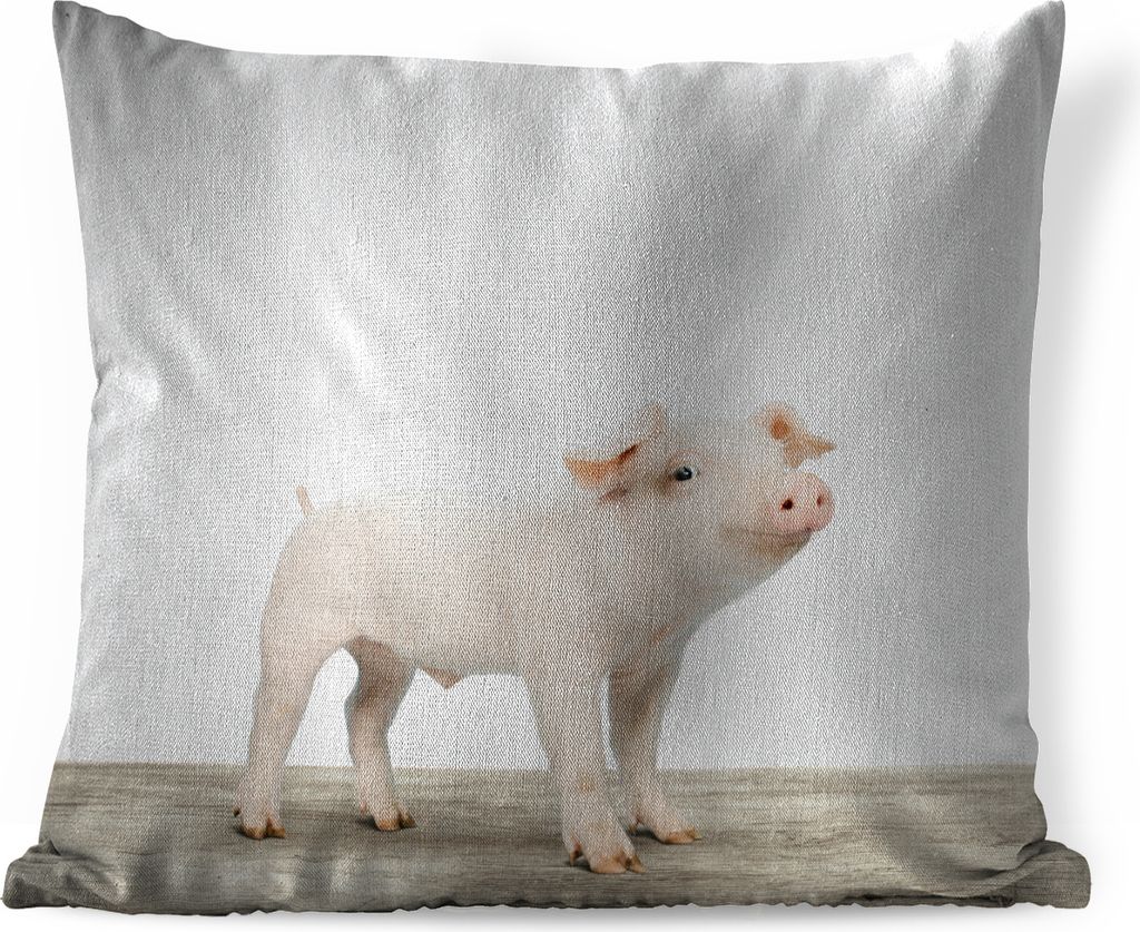 MuchoWow Zierkissen Sofakissen Wohnzimmer Dekokissen 50x50 cm Ferkel - Groß - Tiere - Rosa - Jungen - Mädchen - Kinder - Komfort - Sofakissen