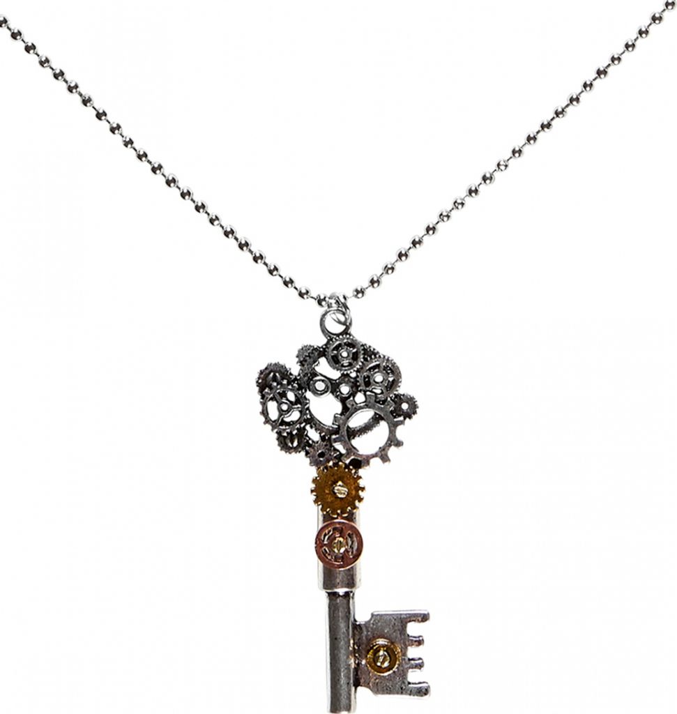 Steampunk Kette mit Schlüssel Anhänger als Kostümzubehör Produktbild 