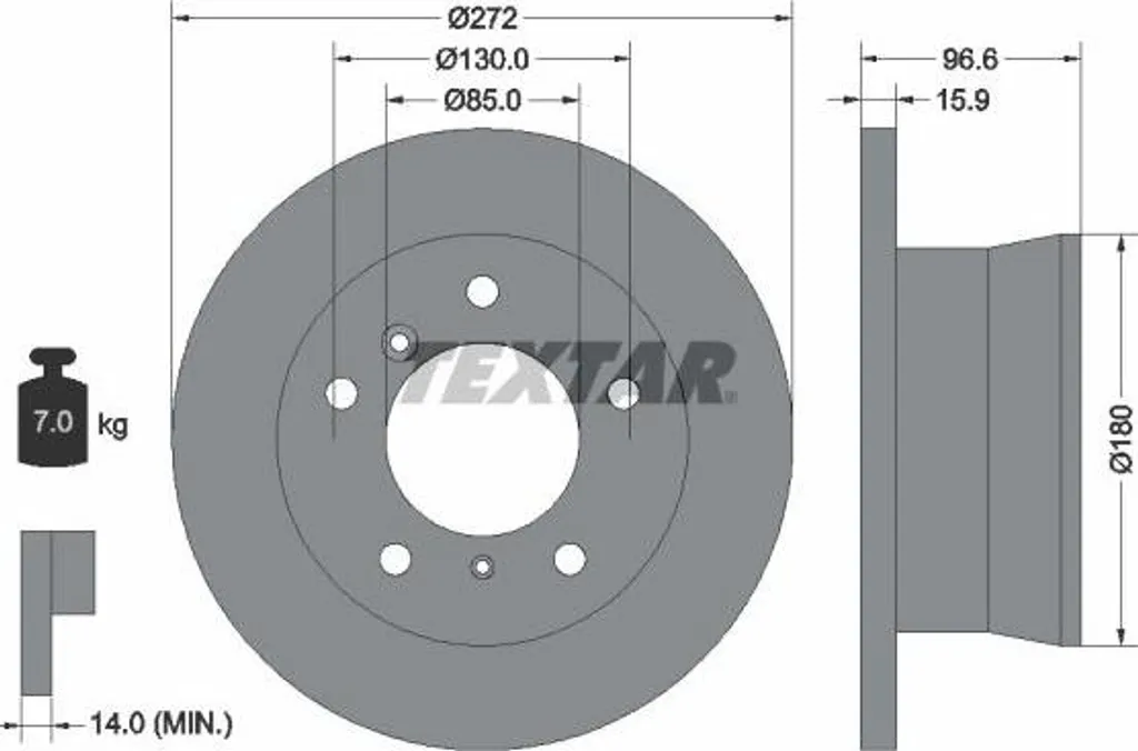 Disque de frein pour entretien Mercedes Sprinter et Classe G Textar 92137603