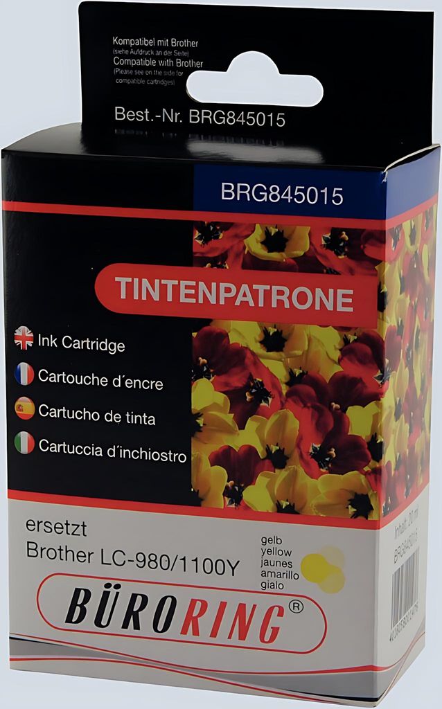 Büroring Tintenpatrone, ersetzt Brother LC-980Y, LC-1100Y, ca. 1.980 Seiten, gelb