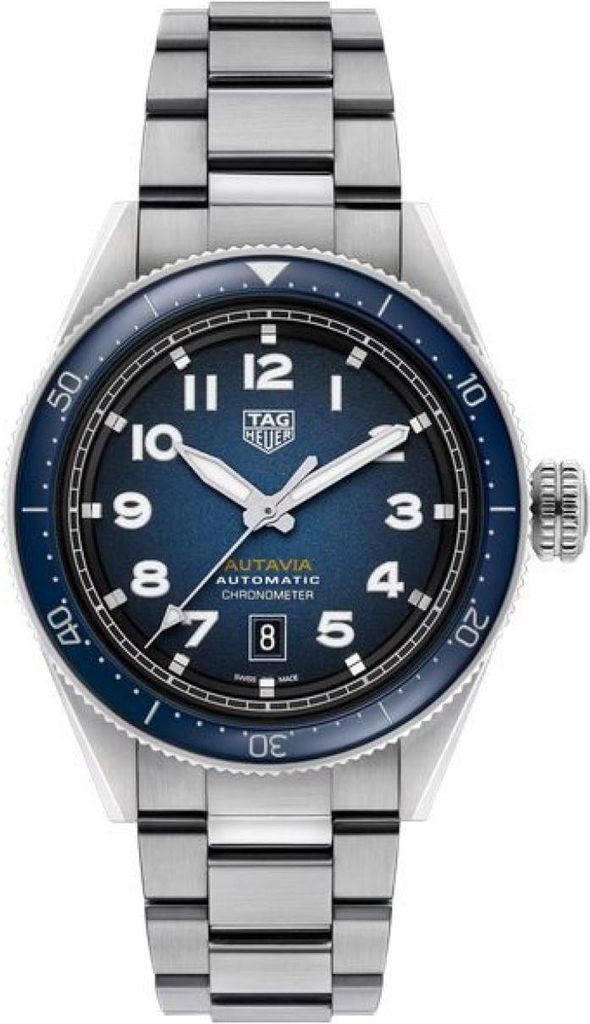 Montre Tag Heuer Autavia pour homme, argent et bleu, Image du produit 