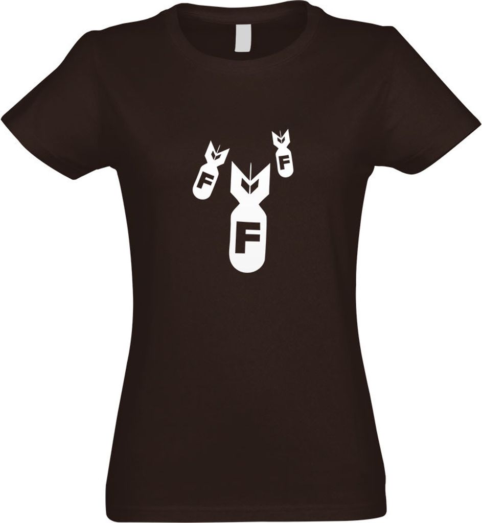Kiwistar - T-Shirt tailliert - Damen - Chocolate - Dropping F-Bombs - mit Motiv Bedruckt - Funshirt Design - Sport - Freizeit - Damen - S