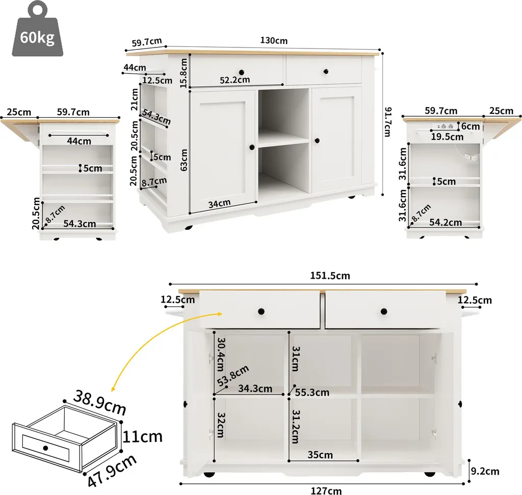 Meuble de Cuisine Gain de Place pour Petit Espace et Studio - 4
