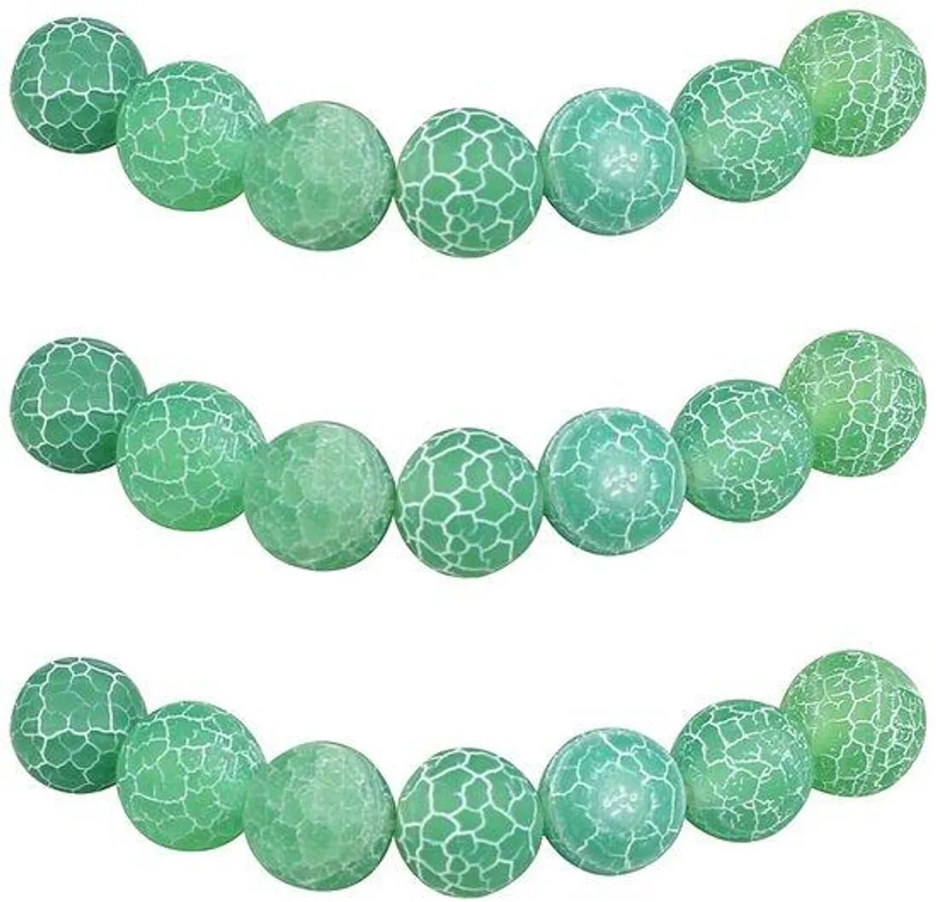 Kit 35 Perles Agate Verte 10 mm pour Création de Colliers et Bijoux