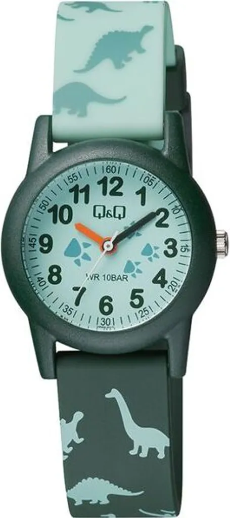 Orologio Q&Q per bambini con cinturino in silicone, dino, 10 ATM