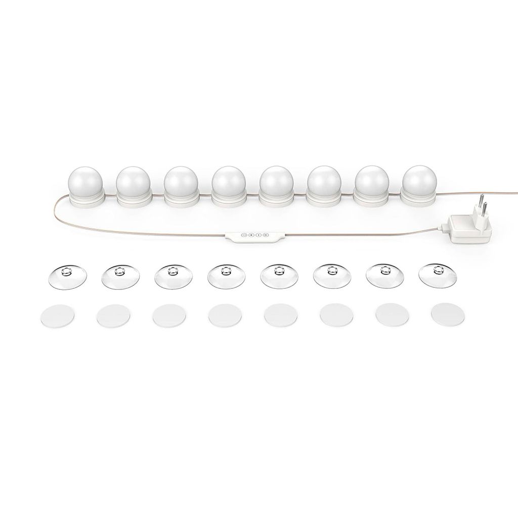 Müller-Licht LED Spiegel-Lichterkette Hollywood 7W 470lm 3000K-6500K Switch Tone Dimmbar + Memory-Funktion