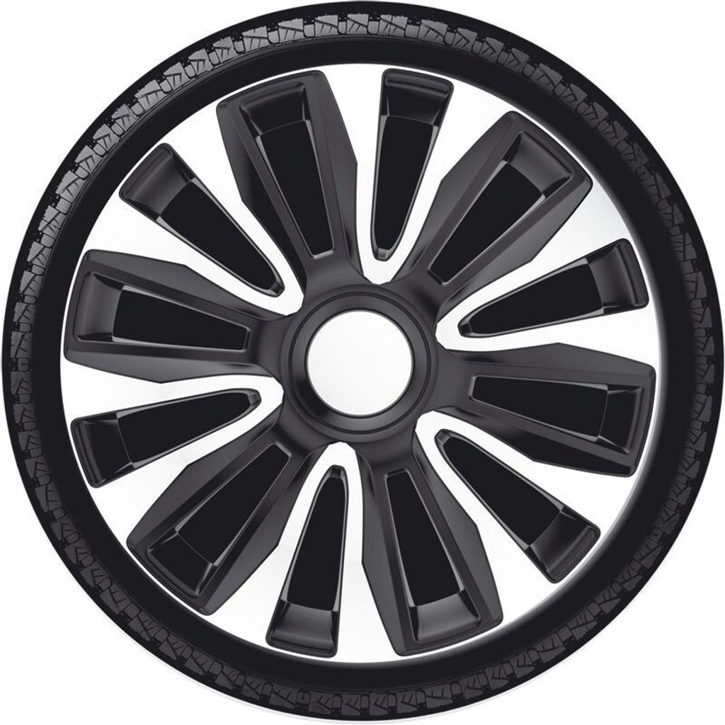 13" Zoll Radkappen Schwarz/Silber Radzierblenden Radblenden Produktbild 