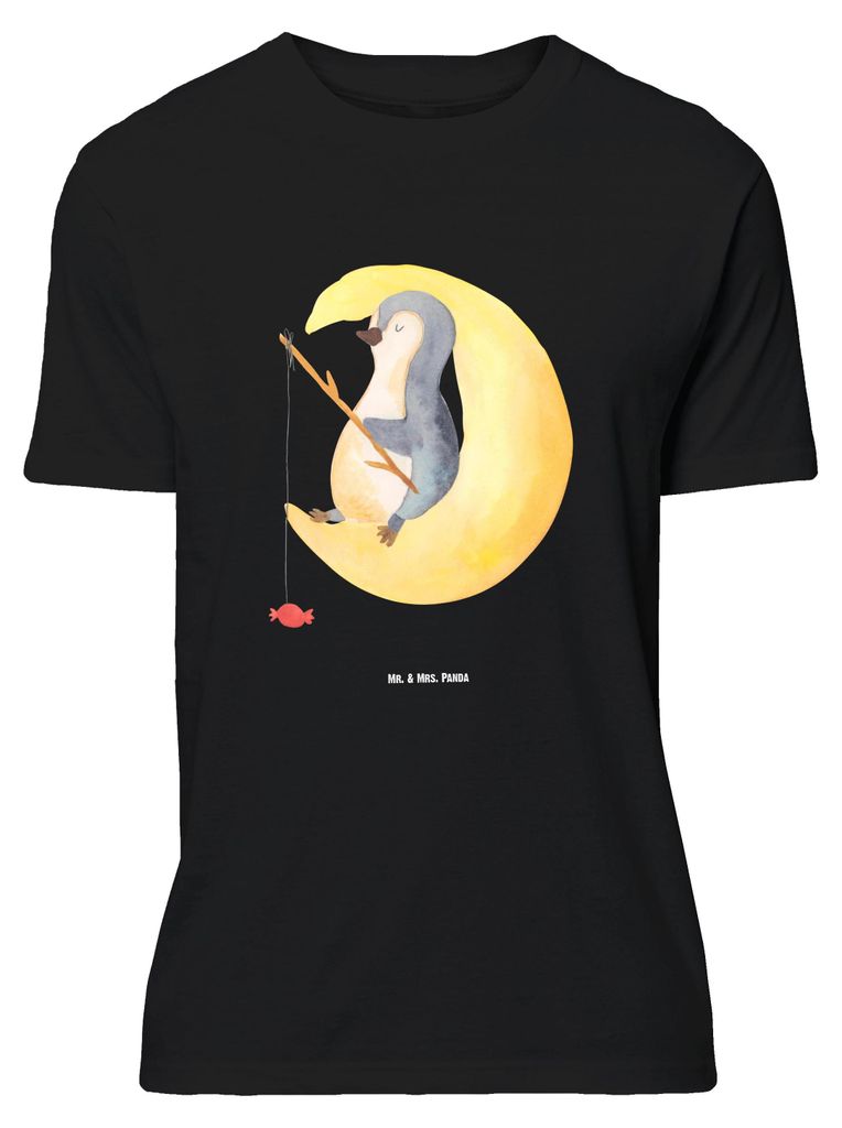 Mr. & Mrs. Panda S T-Shirt Pinguin Mond - Schwarz - Geschenk, Erschöpft, mit Spruch, Müde, Tshirt, Shirt, Angel, Lustiges