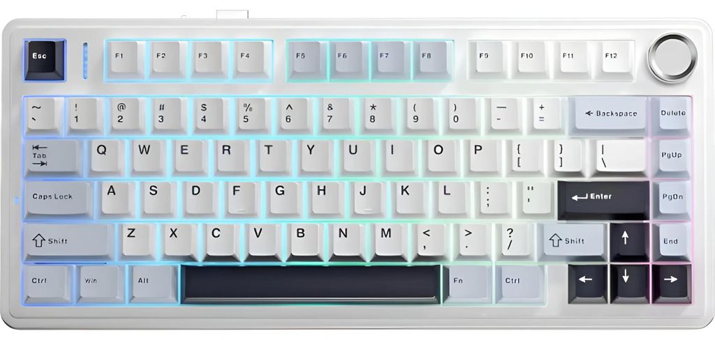 AULA F75 HE Glacier Blue & White & Dark Purple, magnetische Productafbeelding 