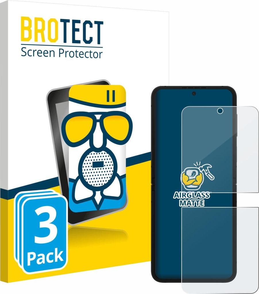 3x BROTECT Entspiegelungs Schutzglas für Samsung Galaxy Z Flip 7 FE Schutzfolie Panzer Folie Glas Display Schutz matt