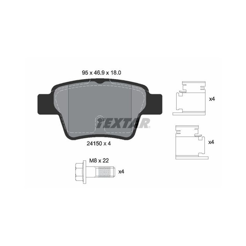 Textar Bremsbeläge hinten für Citroen C4 + Coupe Peugeot 307 + Break SW