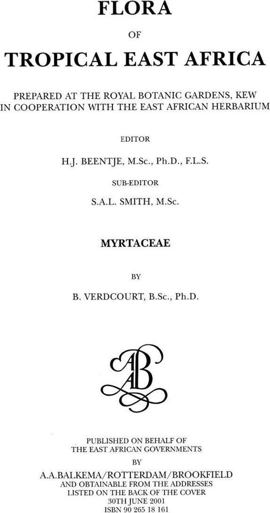 Flora of Tropical East Africa - Myrtaceae (2001)