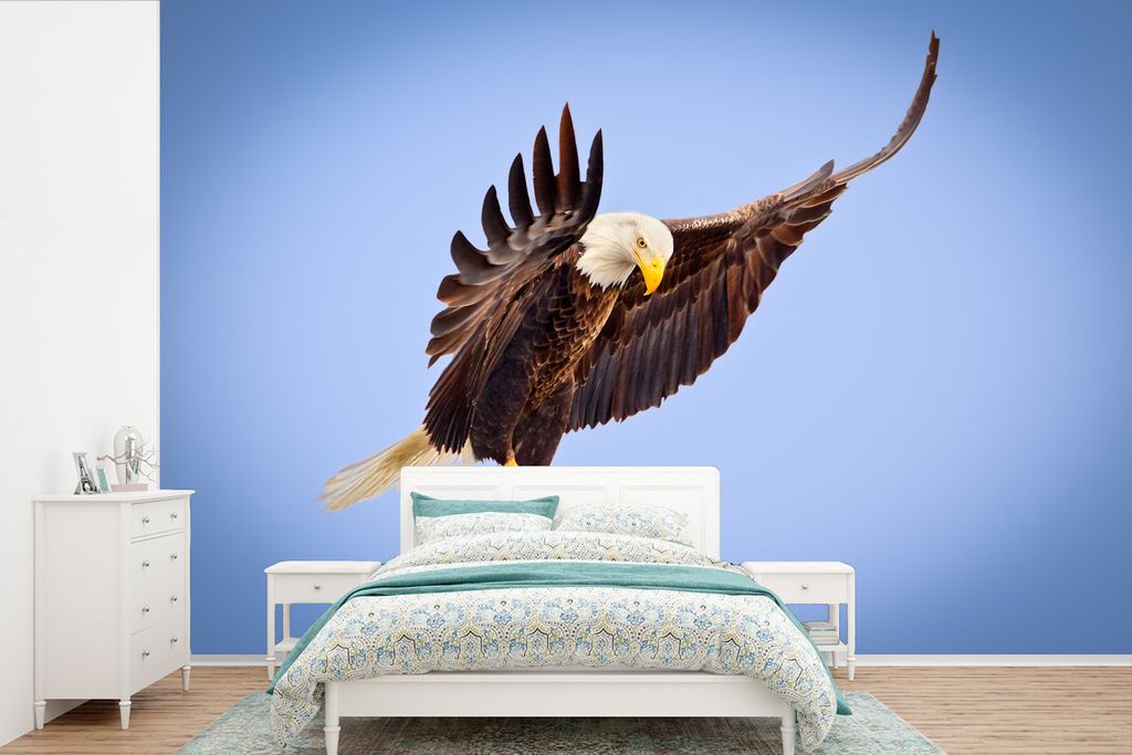 MuchoWow Fototapete für Wohnzimmer oder Schlafzimmer Wandtapete Vinyl Motivtapete Adler - Luft - Tier - 600x400 cm - Vinyltapeten