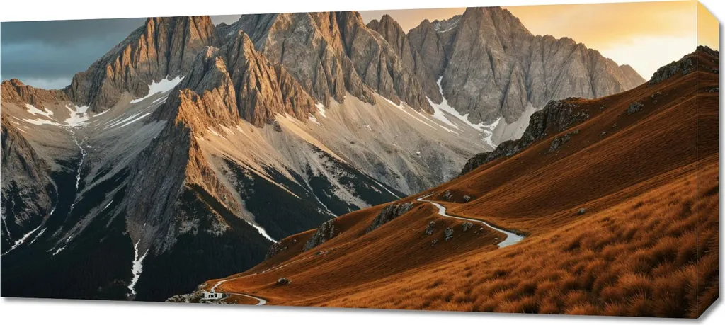 Quadro 90x40 cm su tela per soggiorno o camera da letto Panorama delle montagne 3