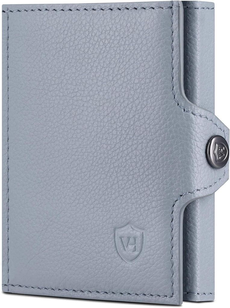 Slim Wallet mit RFID Schutz aus Echtleder Mini Geldbörse für Damen und Herren Kartenetui mit XL Münzfach Scheinfach Kompakt