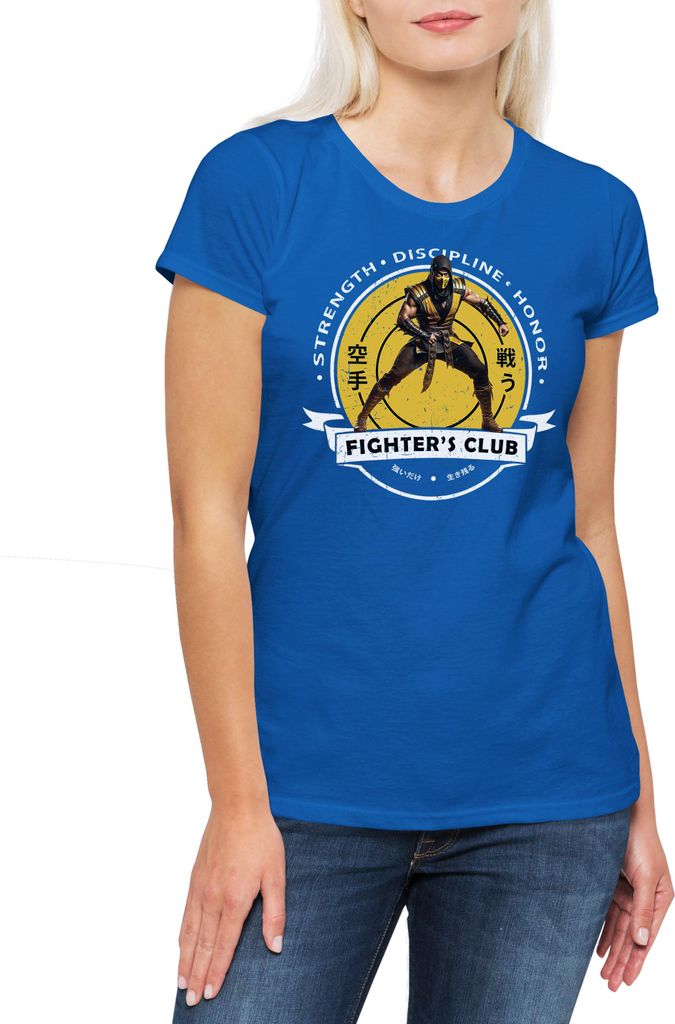 Urban Backwoods Fighter's Club Ninja II, Damen T-Shirt, Farbe: Royalblau, Größe: S