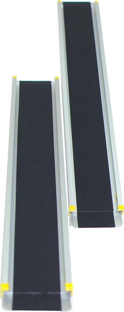 COSTWAY 2er Rollstuhlrampe bis 270 kg, 91,5-152,5cm, Teleskoprampe Paar mit Antirutsch Belag, Auffahrschiene rutschfest, Laderampe Rampe Alu