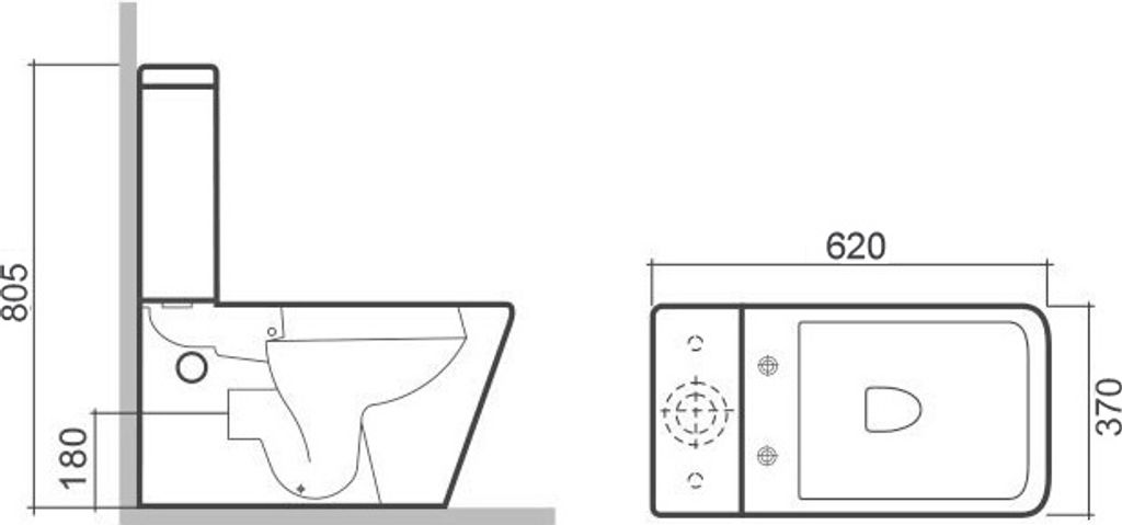 WC-Kombination Set Aliki Tiefspüler ohne Spülrand weiß Produktbild 10