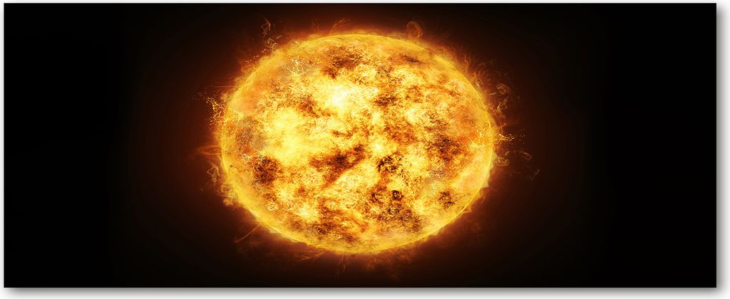 Tulup Leinwandbild - 125x50 cm - Wandkunst - Drucke auf Leinwand - Leinwanddruck - Weltall & Science-Fiction - Orange - Sonne