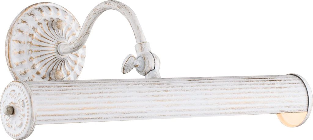 Bilderleuchte Metall E14 35,9 cm breit verstellbar Weiß 2-flammig Jugendstil Bilderlampe