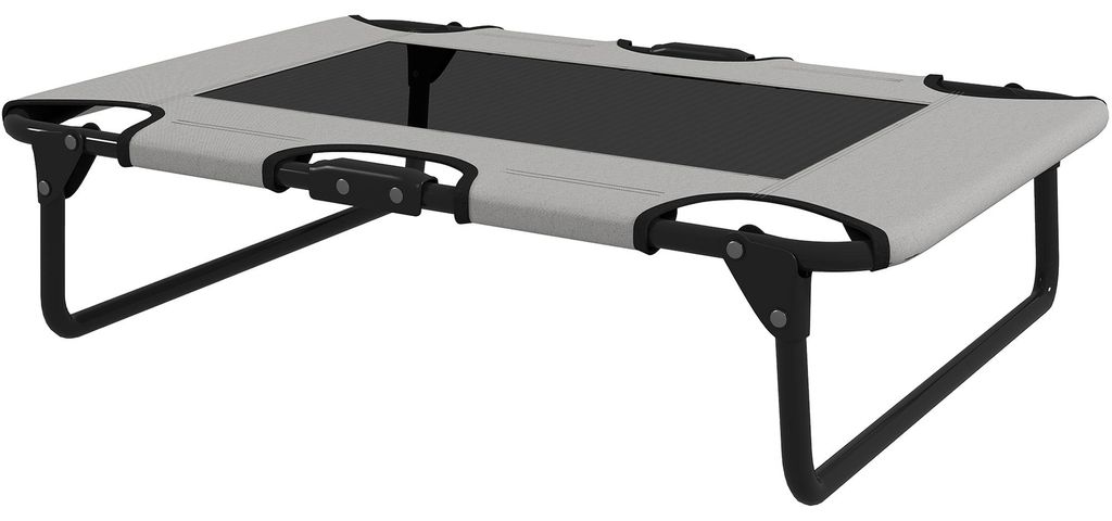 Erhöhtes Hundebett klappbar Haustierbett, Outdoor Hundeliege mit Netzdesign Hellgrau Oxford 75 x 51 x 18 cm