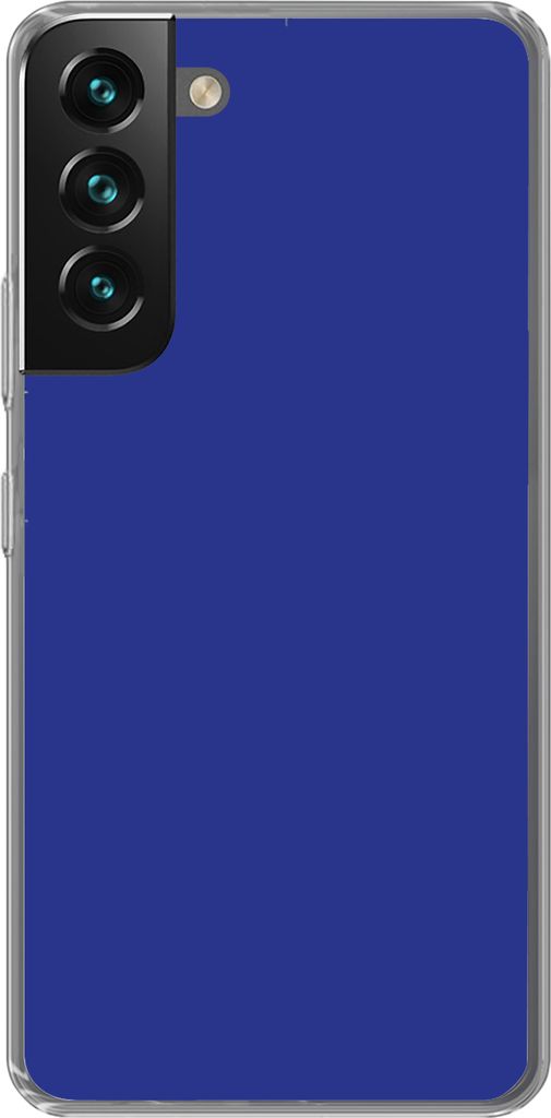 MuchoWow Handyhülle Schutzhülle Hülle für Telefoonhoesje Samsung Galaxy S22 Blau - Einfarbig - Dunkelblau Silikon Softcase Handy Hülle - Mob...