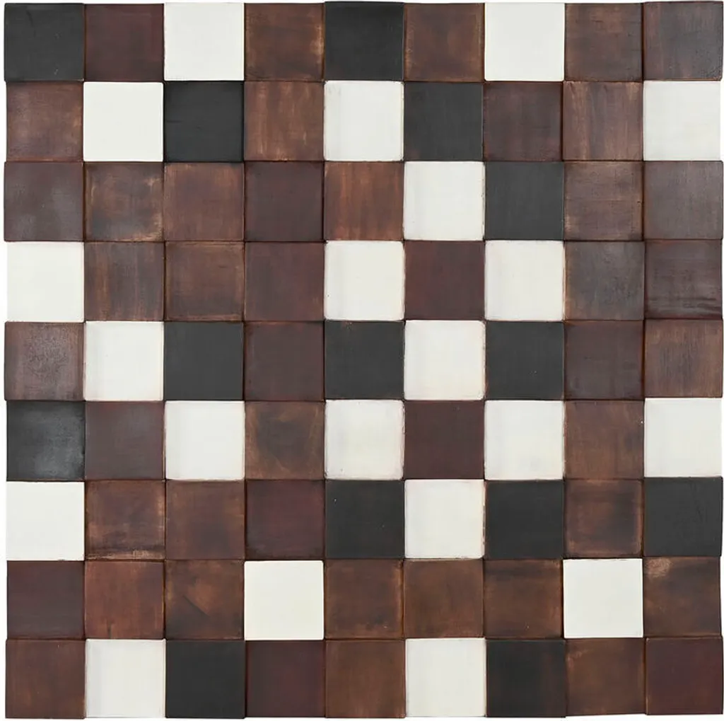 Décoration Murale Home ESPRIT Blanc Noir Naturel Moderne 90x4x90 cm