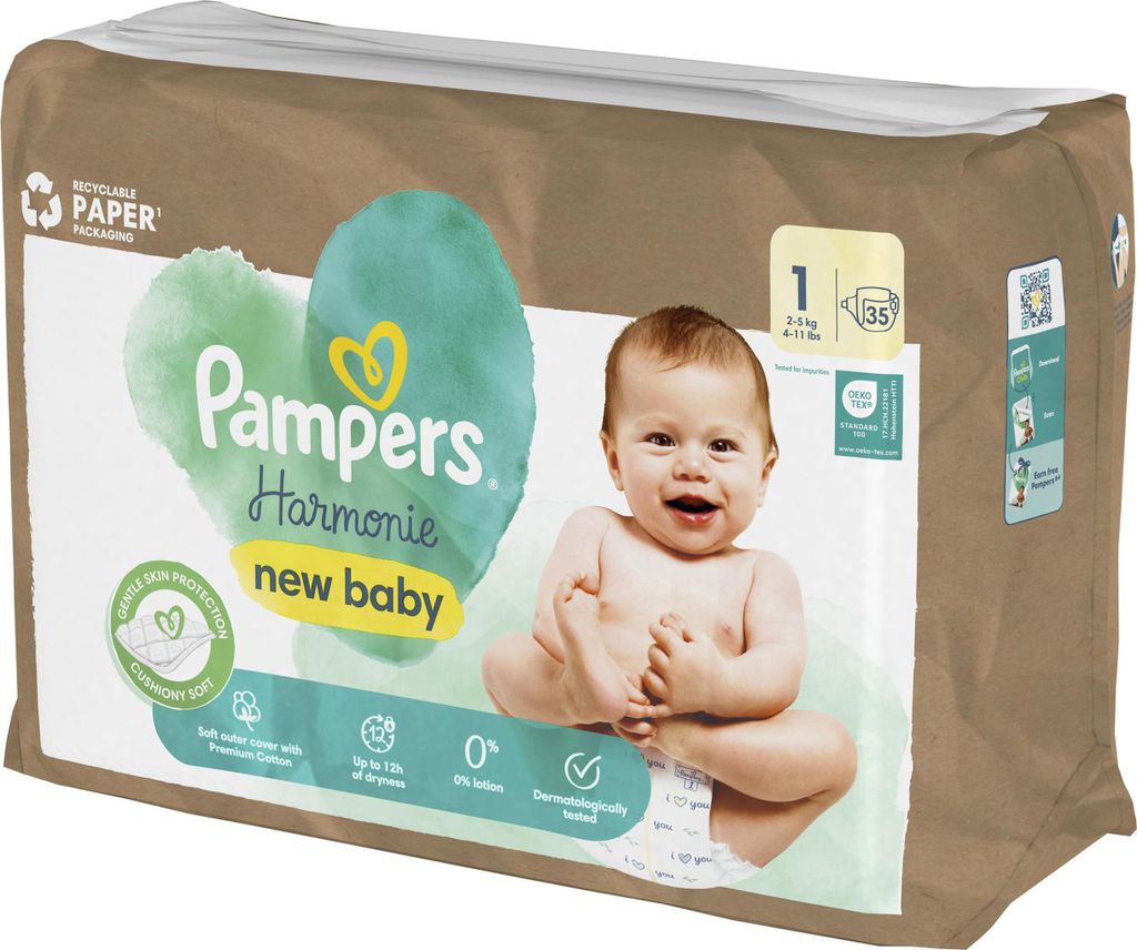 Pampers Harmonie Baby Pieluszki, rozmiar 1, 35 sztuk, Zdjęcie produktu 