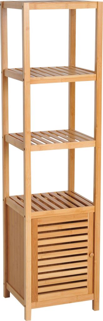 Badezimmerschrank. freistehend. 3 Regalb?den. schmal & hoch. Lamellentš¹r. 36 x 33 x 140cm