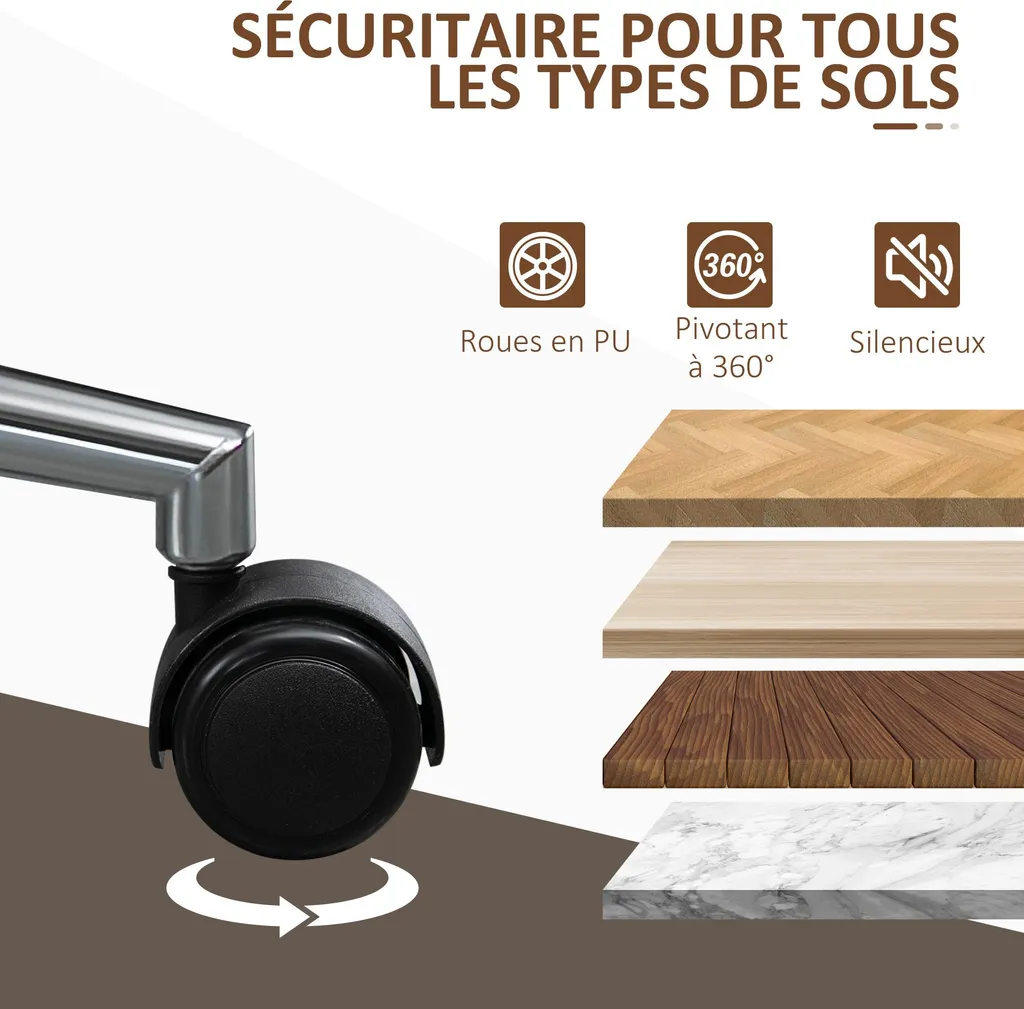 Fauteuil de bureau pivotant design bois et cuir synthétique noir