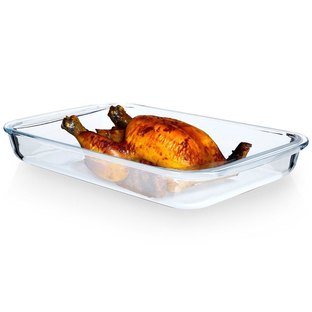 Ofenfeste Auflaufform aus Glas zum Backen, Braten, Form, 3L