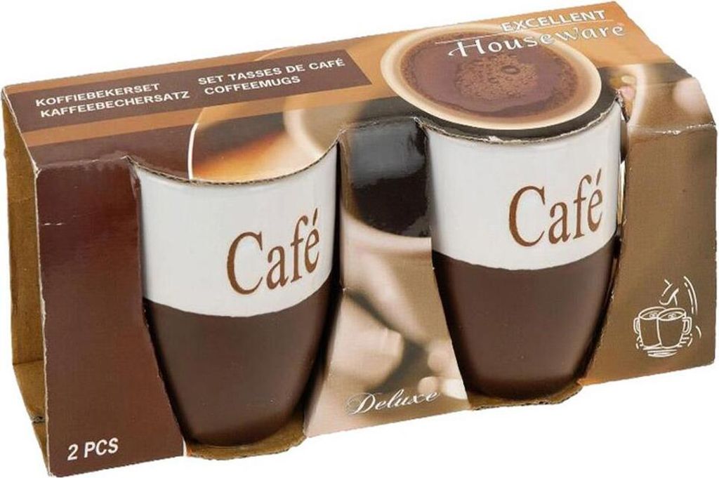 Lot de 2 tasses Koopman, en céramique, 7 x 7,5 cm, 150 ml, Image du produit 