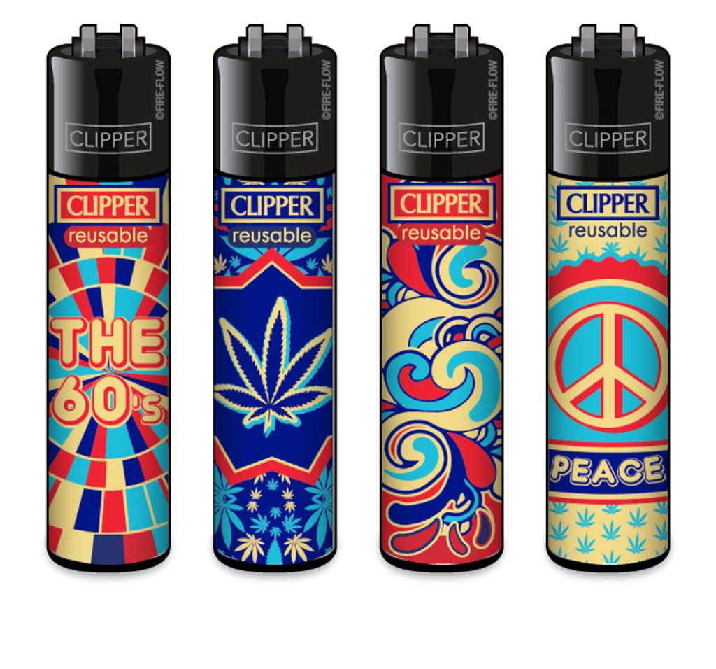 Clipper® Feuerzeuge 4er Set: 60ies Produktbild 