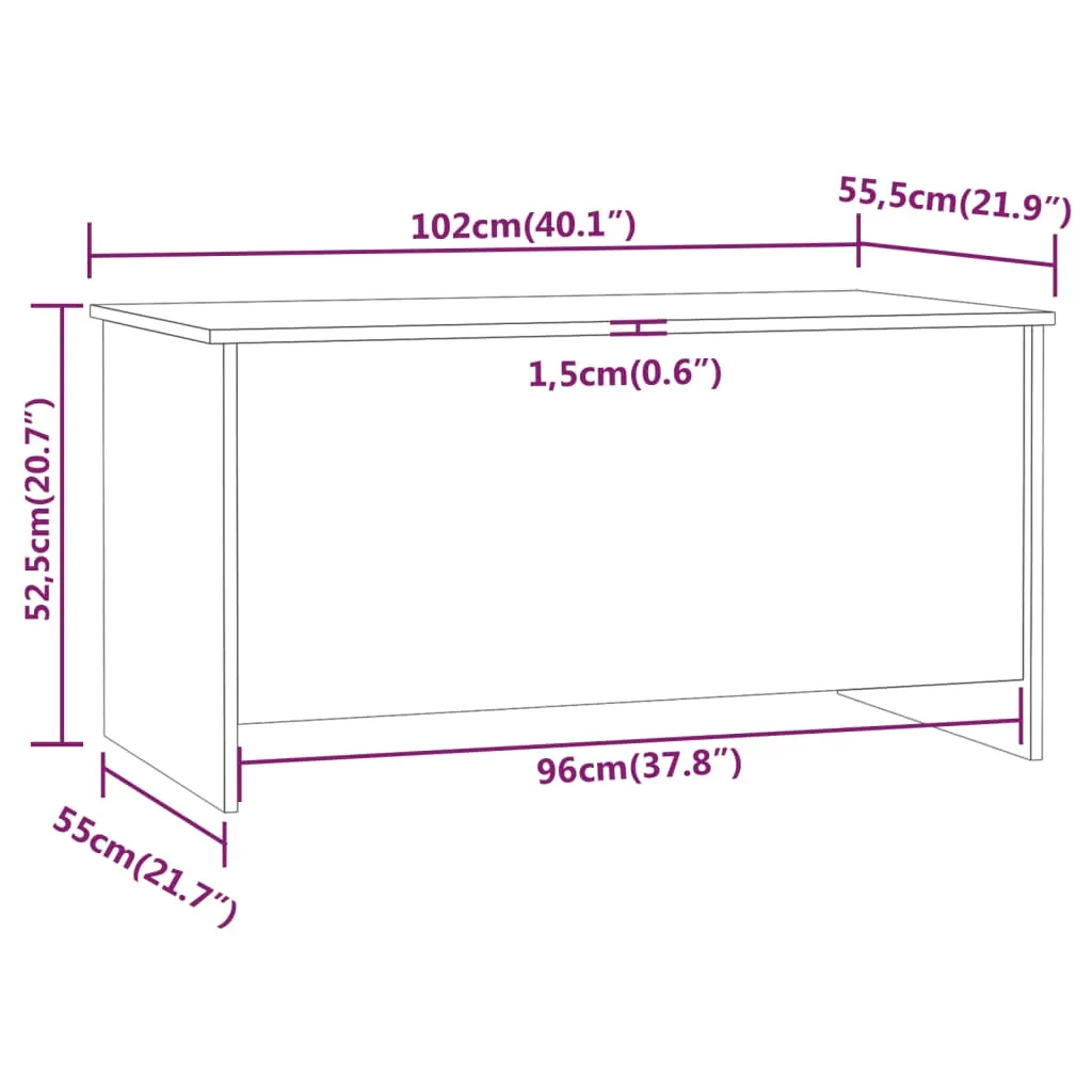 Table basse Gris Sonoma stable 102x55cm - Solution gain de place - 10