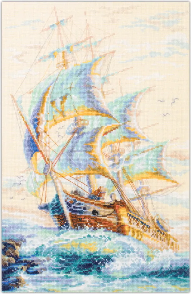 Magic Needle Zweigart Set punto croce edizione "Wind of Happiness", schema di conteggio, 27x40cm