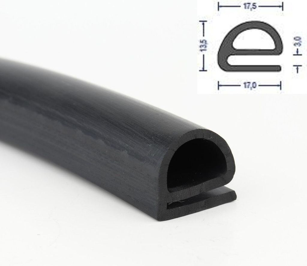 DP23 EPDM Vollgummi Halbrundprofil Hohlprofil D Profil Produktbild 