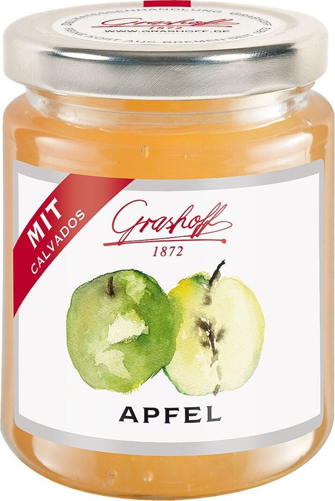 Grashoff Apfelkonfitüre Extra mit Calvados, 250 g, 3er Pack (3 x 250 g) ...