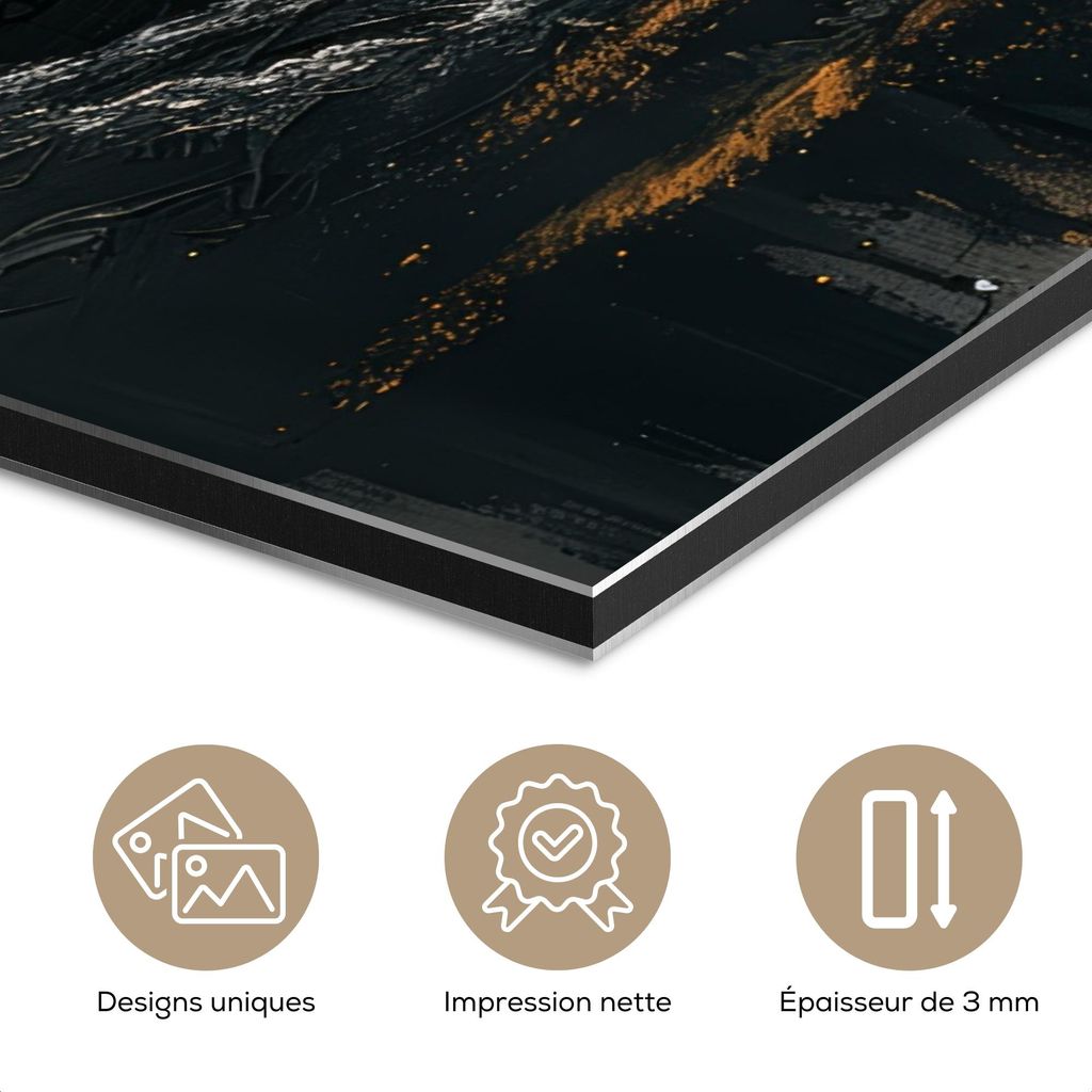 MuchoWow Wanddekoration Metall Metallbild Wandkunst 80x60 cm Natur - Abstrakt - Landschaft - Modern MuchoWow Aluminium Gemälde - Alubild