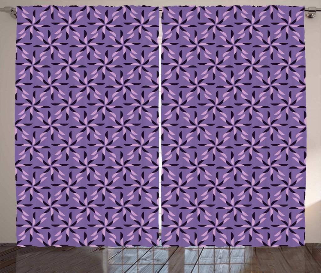 ABAKUHAUS Geometrisch Rustikaler Gardine, Blumen Natur in voller Blüte, Schlafzimmer Kräuselband Vorhang mit Schlaufen und Haken, 280 x 245 cm, D...