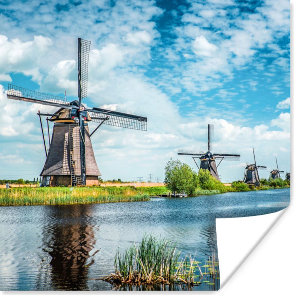MuchoWow Poster Mühle - Luft - Niederlande 30x30 cm - Wandposter - Printing