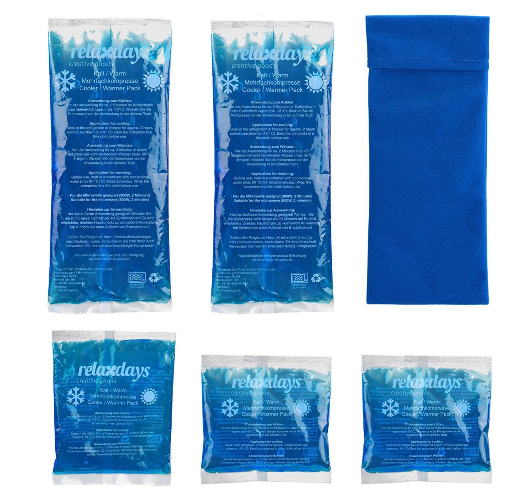 Chladiace vrecká Relaxdays, sada 5 ks, 3 veľkosti, s Obrázok produktu 