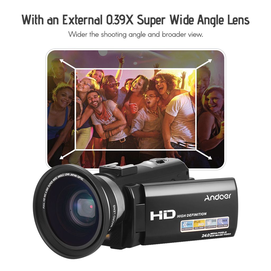 Andoer HDV-201LM 1080P FHD digitální videokamera DV Obrázek produktu 11