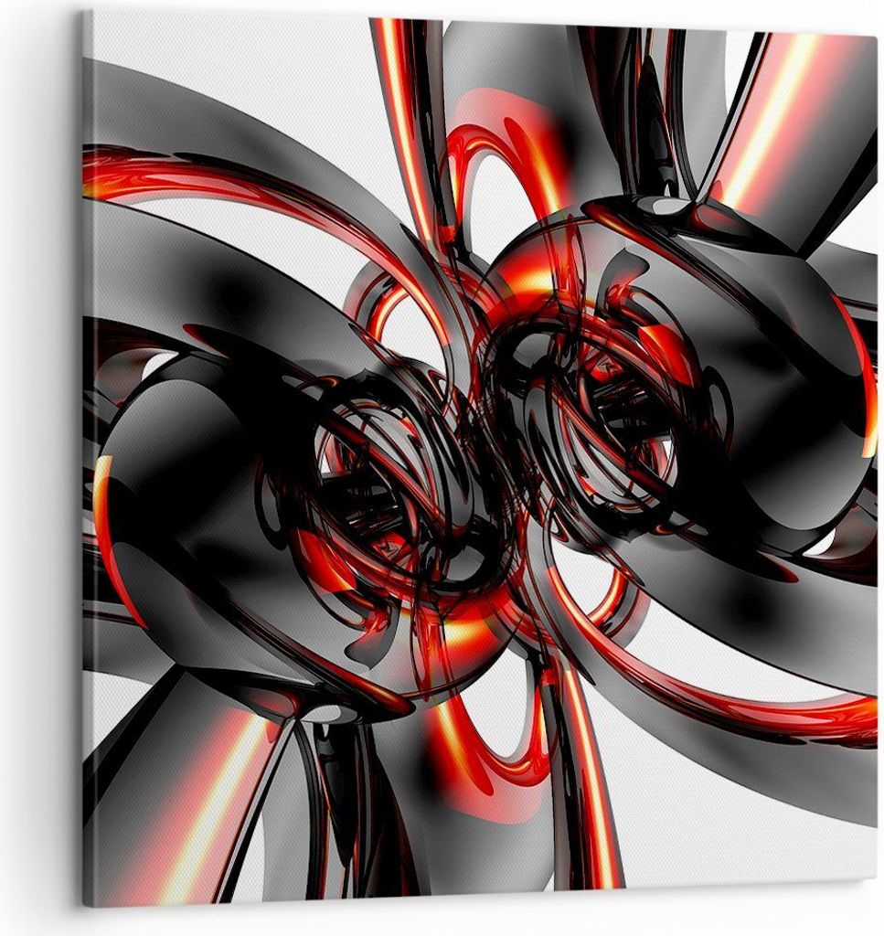 Bild auf Leinwand - Leinwandbild - Abstrakt Ring Glas Komposition - 60x60cm - Wand Bild - Wanddeko - Leinwanddruck - Bilder - Kunstdruck - Wanddeko...