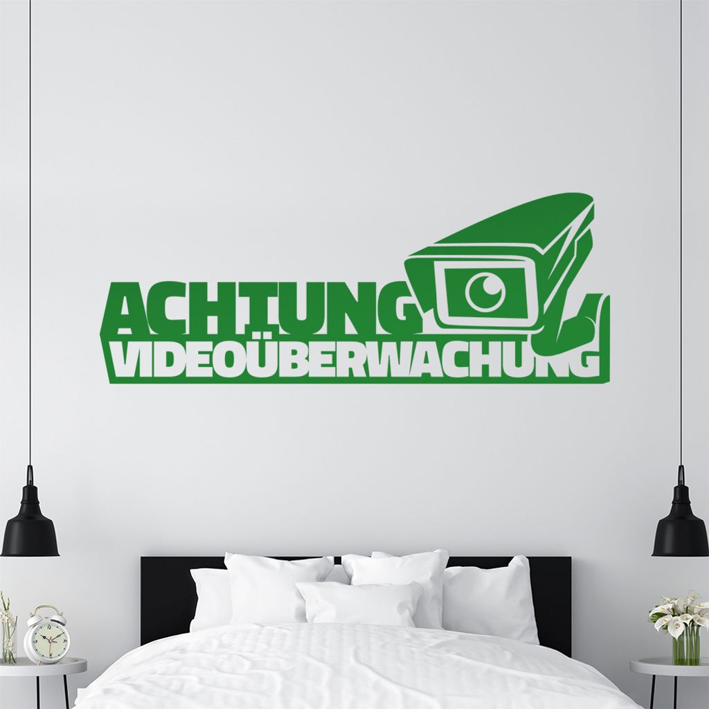 KIWISTAR Achtung Videoüberwachung! - Kamera NSA Wandtattoo in 6 Größen - Wandaufkleber Wall Sticker - Dekoration, Küche, Wohnzimmer, Schlafzimm...