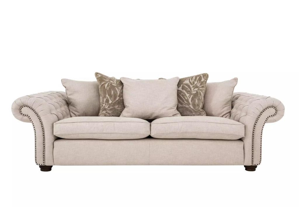 Landhaus Stil Möbel - Chesterfield Sofa Sitz Gemütliche Couch Stoff jvmoebel