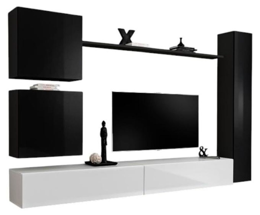Meublorama AM-SWITCH 8-ZW SW 8*6C/103KG, 1 Regale, 5 Tür(en), Weiß, Mitteldichte Faserplatte (MDF), 400 mm, 2800 mm