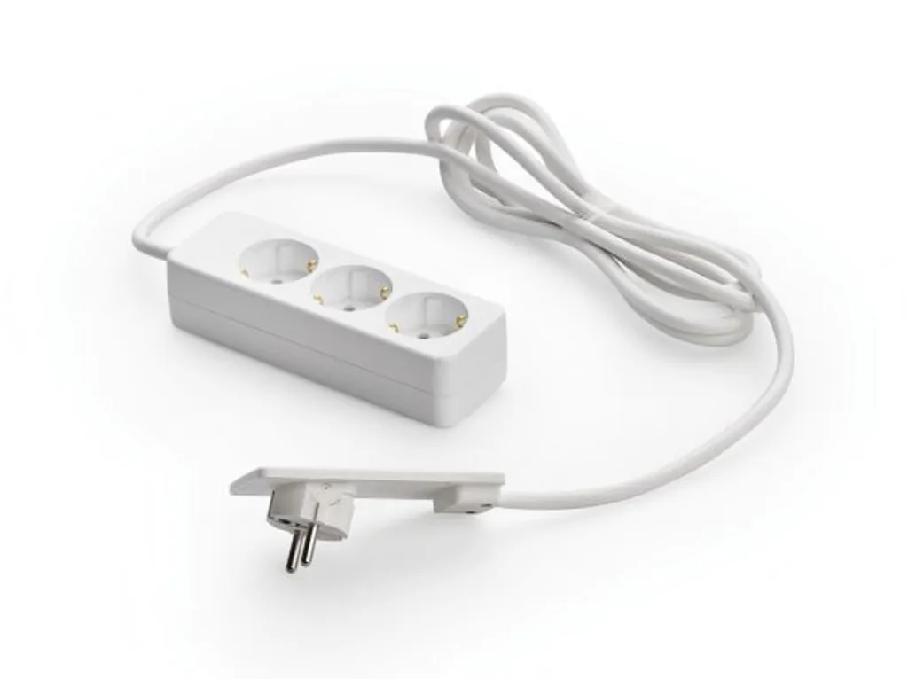 Multiprise bureau Evoline 3 prises, câble 3m blanc, confort travail