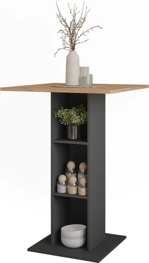 Table de bar Vicco Repose Chêne doré et Anthracite 75x75 cm Model 55349 - 6
