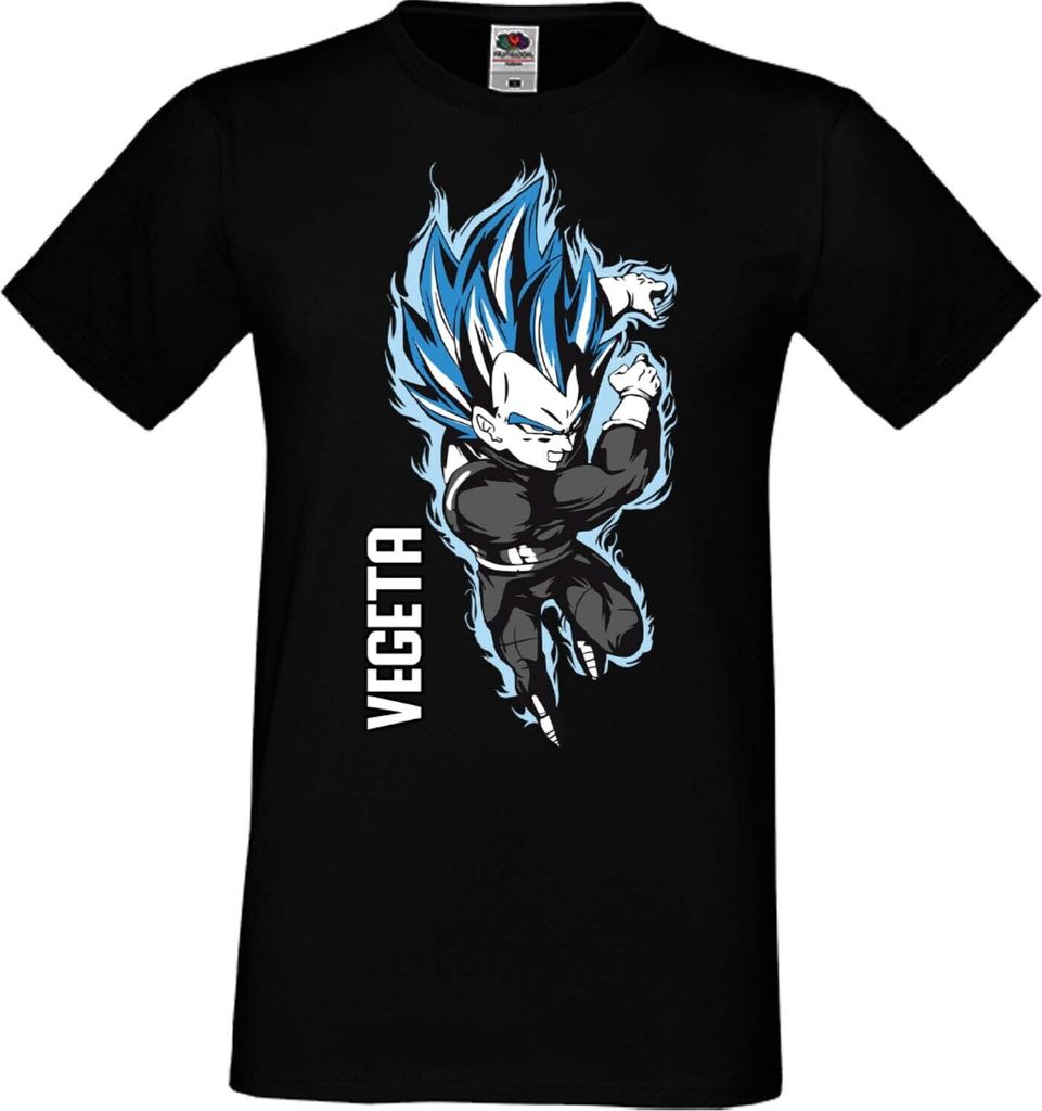 Herren T-Shirt Manga Anime Dragon Anime Manga Ball Z Vegeta Vegeta, Man 2XL / Schwarz